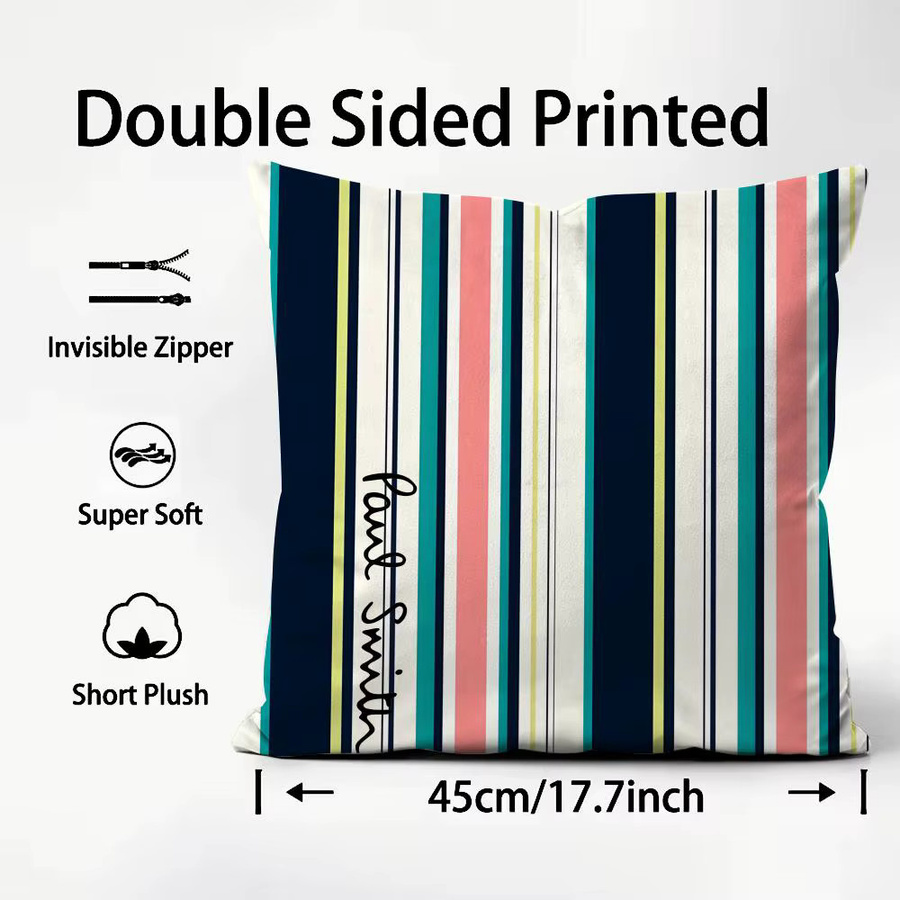 S-Smith Fashion P-Paul Kissenbezug mit Streifenmuster in Schwarz und Multicolour, quadratisch, Breite: 30,0 cm - Bild 3