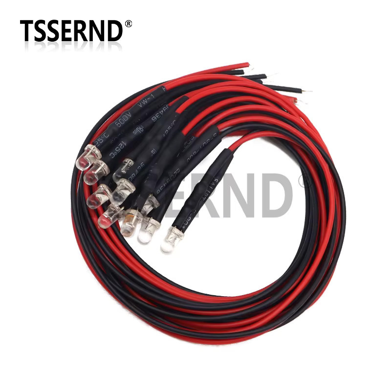 TSSERND 10er Set RGB LED Leuchtdioden 3mm, vorverdrahtet mit 20cm Kabel, 5-12V, Multicolor - Bild 3