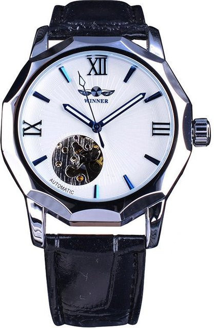 Winner Armbanduhr Automatik, Edelstahl, Tonneau, 42 mm, Herren, Blau - Bild 1
