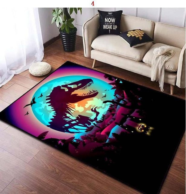 Karpetti Jurassic Park Kinderteppich mit Dinosaurier-Motiv, Waschbarer Teppich für Wohnzimmer oder Schlafzimmer, B/T: 140 x 200 cm, Mehrfarbig - Bild 1