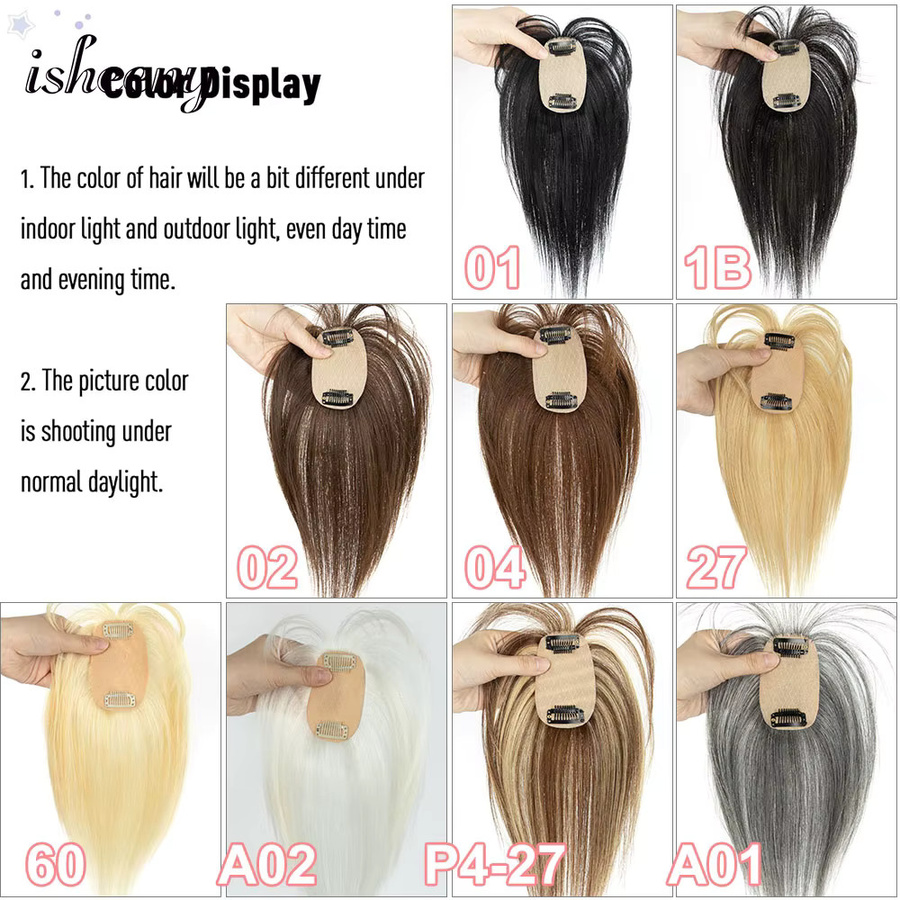 Isheeny Echthaar-Haarteil, Glattes Haarteil für Damen, Schwarz Braun Blond - Bild 5