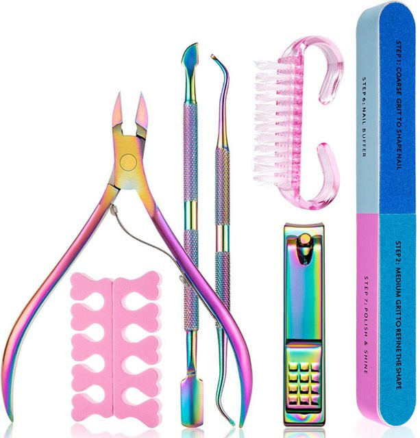 TOMTOP JMS Maniküre-Werkzeugset, 7-teilig, Edelstahl, Unisex - Bild 1