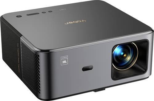 Yaber K2S LCD Beamer mit 800 ANSI-Lumen, Full HD 1920 x 1080 und 4K Unterstützung, integrierte JBL Lautsprecher, Smart-TV-Dongle und Autofokus in Grau - Bild 1
