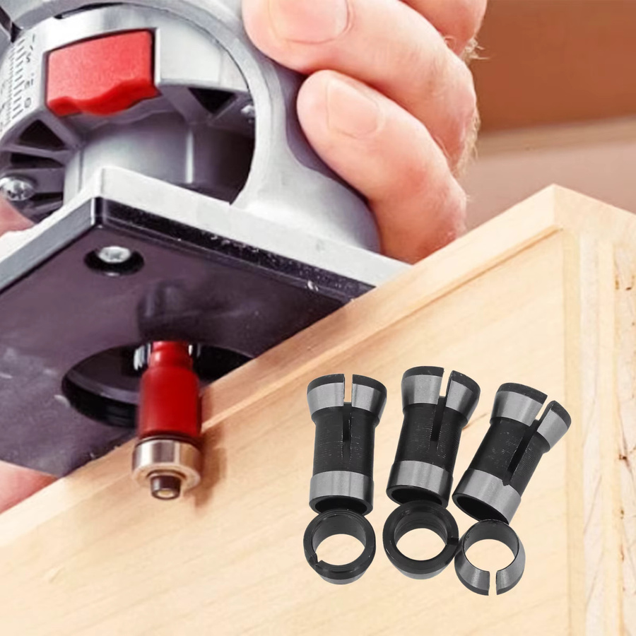 Vibratite Spannzangen-Adapter Set 6-teilig in Silber für Gravurmaschinen und elektrische Router, Durchmesser: 6 mm, 6,35 mm und 8 mm - Bild 5