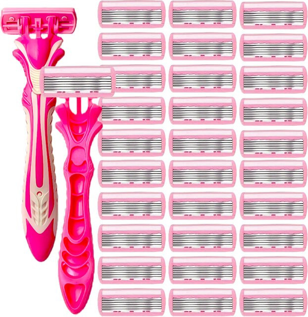 Sicherheitsrasierklingen für Damen, 6-lagige Ersatzköpfe, Set - Bild 1