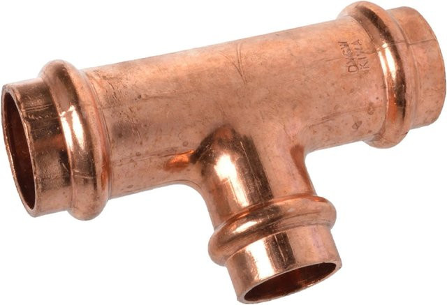 Kirchhoff CU-Reduzier-T-Stück mit 3 Muffen aus Kupfer in Blank, B/T/H: 15 x 18 x 15 mm - Bild 1