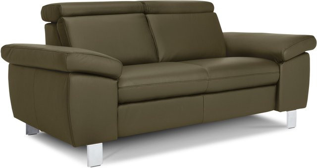 2-Sitzer Sofa vito TONGA in Grün mit Lederbezug und Armlehnen, Modernes Design - Bild 1