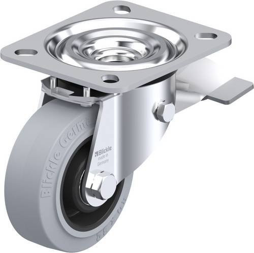 Blickle L-POEV 80XR-ST-SG Lenkrolle mit Feststeller in Schwarz-Grau, Rad-Durchmesser: 80 mm, Tragfähigkeit: 140 kg - Bild 1