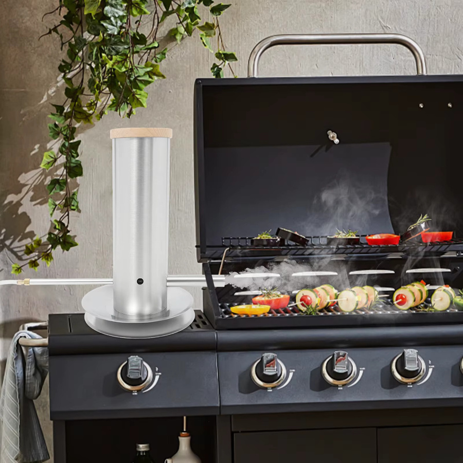 Bymaocar Elektrischer Kaltrauchgenerator aus Edelstahl in Silber für Grillen und Kochen im Freien - Bild 2
