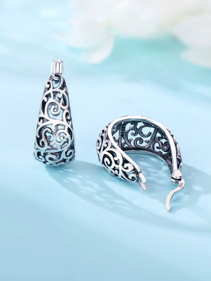 Orstarry Ohrringe, 925 Sterling Silber, Blumenmuster, Damen - Bild 3