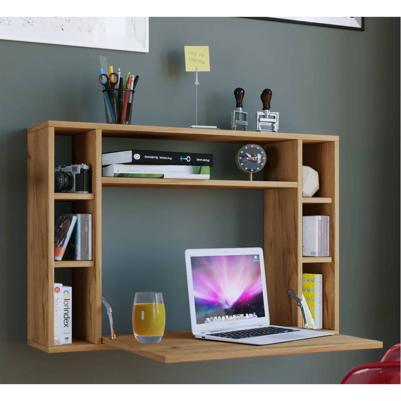VCM Wandschreibtisch Wandila als Klapptisch für das Home Office in Honig-Eiche, B: 90 cm, H: 60 cm, T: 20 cm - Bild 3