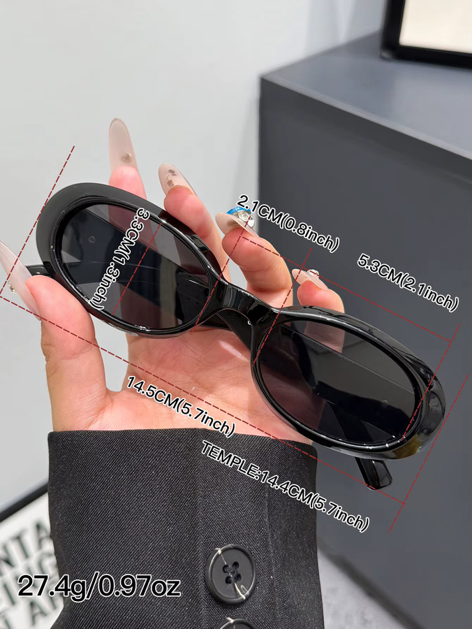 CAIPAI Sonnenbrille, oval, Vollrand, Kunststoff, schwarz, Damen - Bild 3