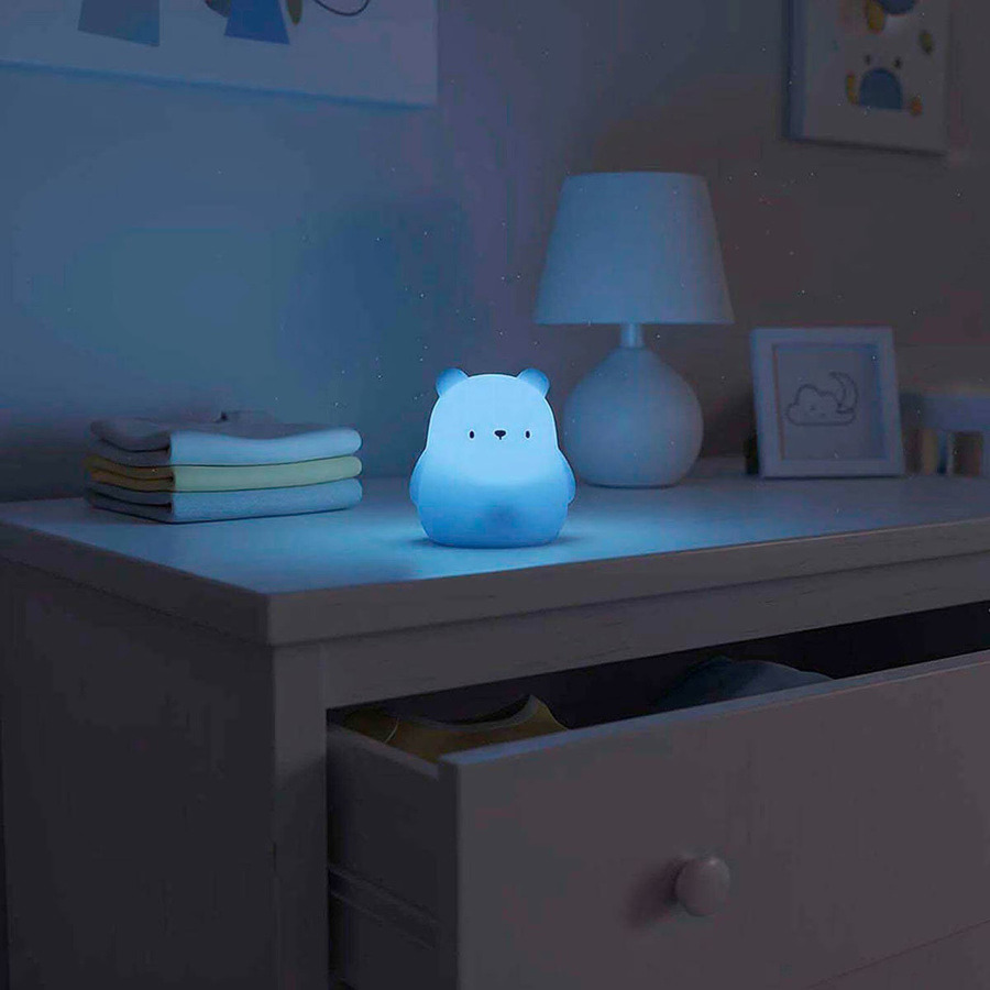 Alecto LED-Nachtlicht für Kinderzimmer mit Touch-Funktion, RGB-Farben, wiederaufladbarem Akku und Silikon-Gehäuse in Weiß oder Beige - Bild 2