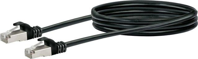 Schwaiger CAT 6 Netzwerkkabel SF/UTP mit RJ45 Stecker, Ethernet/LAN, Schwarz, Länge: 50 cm - Bild 1