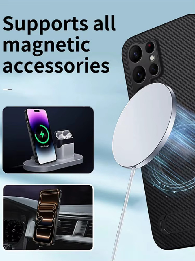 Magnetische Kohlefaser Handyhülle für Samsung Galaxy A57 A37 A27 A56 A55 A54 A36 A35 A34 A26 A17 A16 A15 A06 A05 A05S in Schwarz und Blau - Bild 6