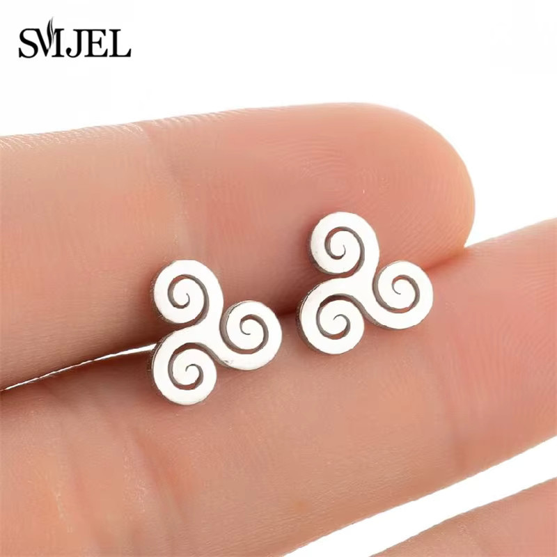 SMJEL Ohrringe, Triskelion, Edelstahl, Unisex - Bild 1