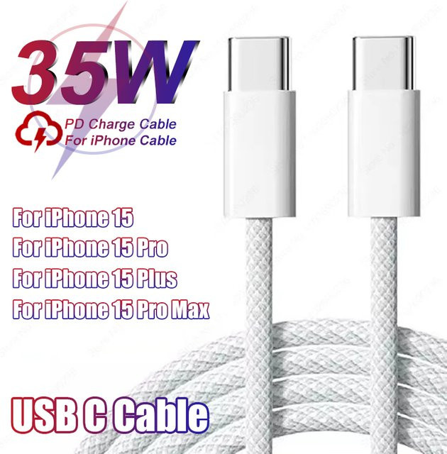 Keai USB C auf Typ C Datenleitungskabel für Apple iPhone 15 Pro Max und iPhone 15 Plus, 35 W Schnellladung, Grün - Bild 1