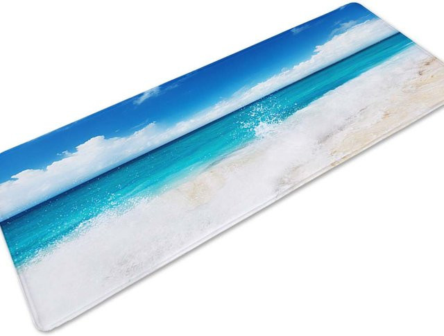 VIKAMA Flanell-Eingangsmatte maritime, mehrfarbig, B/T: 120 x 40 cm, Höhe: 1 cm - Bild 1