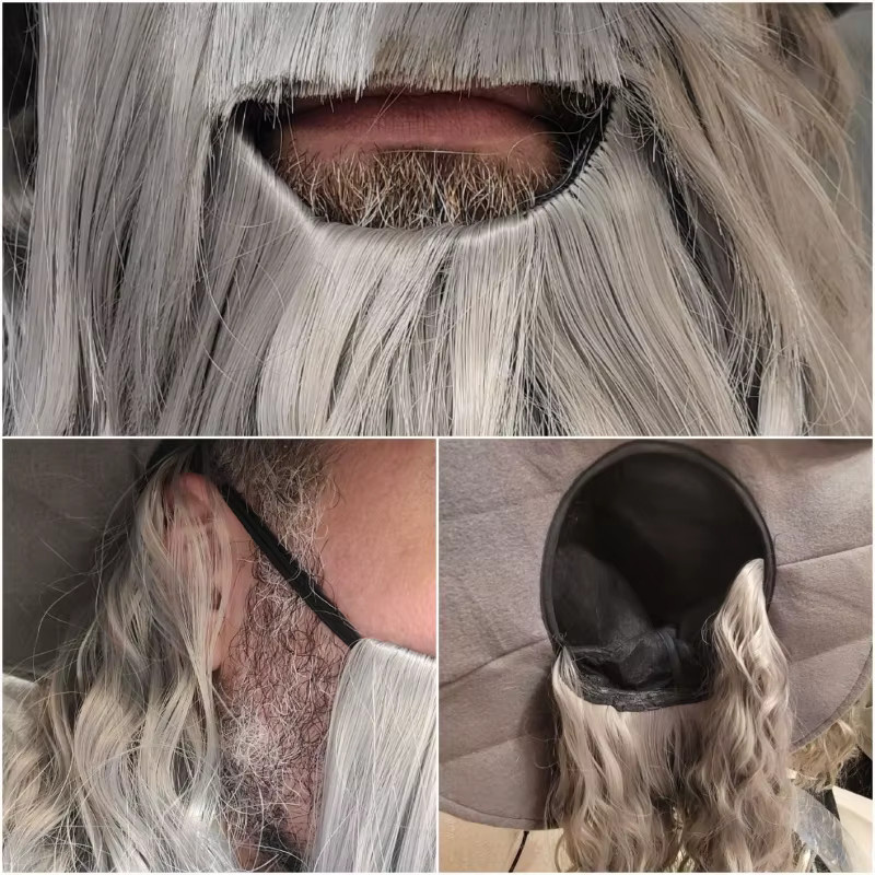 Suri Hair Zaubererkostüm-Set, Grau, Fantasy, Set / Bundle - Bild 3