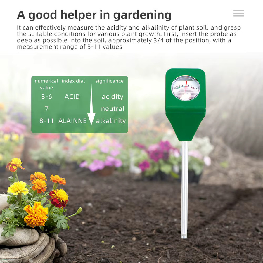 JUANJUAN Mini Boden-pH-Meter für Garten und Pflanzen zur Analyse des pH-Werts von 3 bis 11 in Grün - Bild 2