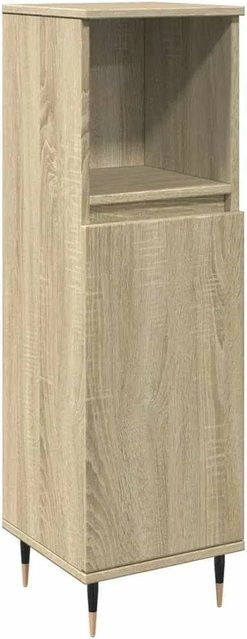 vidaXL Badschrank Sonoma-Eiche mit Schranktüren, B/T/H: 30 x 30 x 100 cm - Bild 1