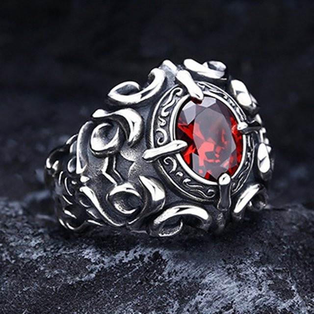 LENNIK Ring, Rotes Herz, Silber, Unisex - Bild 1