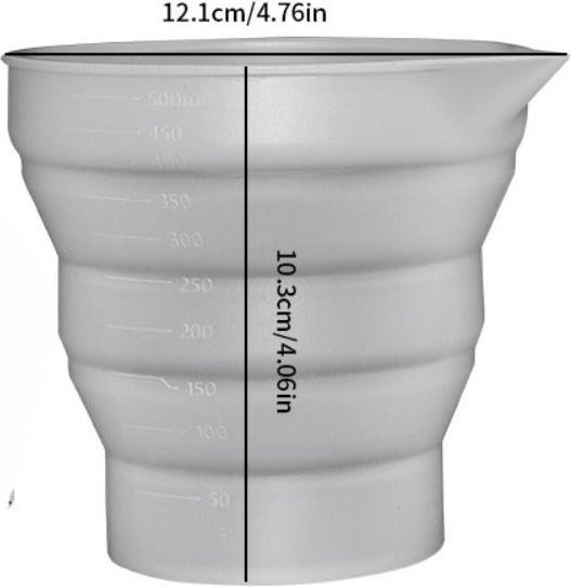 Siyuanprotr Faltbarer Silikon-Messbecher mit Skala in Weiß, 500 ml - Bild 1