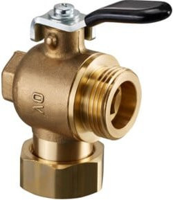 Oventrop Optibal Winkelkugelhahn aus Messing in Gold, DN 20, 1 Zoll, PN 16 - Bild 1