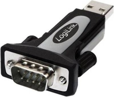 LogiLink USB 2.0 auf Seriell Adapter in Schwarz mit USB-A Anschluss - Bild 1