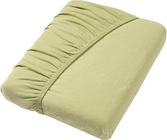 Wäschepur Betttuch aus Elastik-Jersey in Grün, bügelfrei, 200 x 25 cm - Bild 1