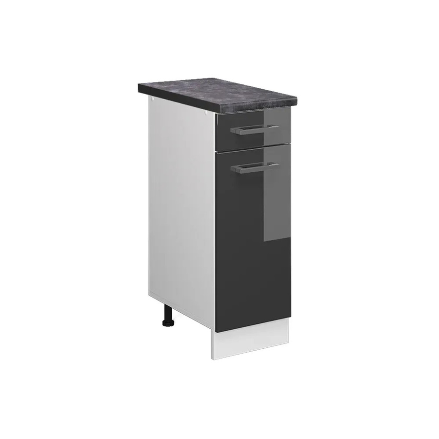 Vicco Küchenunterschrank R-Line in Anthrazit Hochglanz und Weiß, B: 30 cm, H: 81,6 cm, T: 60 cm - Bild 2