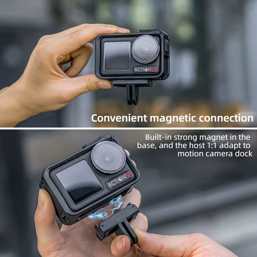 DJI Magnetischer Adapter mit verstellbarer Halterung und Stativ-Verbindungsbasis für Action 5 Pro, 4 und 3 Sportkameras in Schwarz - Bild 2
