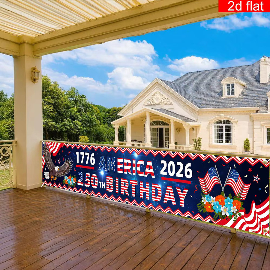 OURFETE America 250 Years Yard Sign Patriotisches Dekorationsbanner für den 4. Juli und Unabhängigkeitstag, Mehrfarbig, Rechteckig - Bild 2