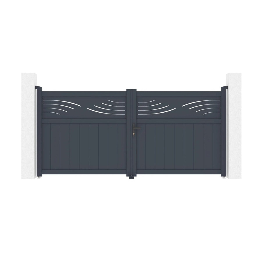 Casanoov Elektrisches Flügeltor Halti aus Aluminium in Grau inklusive Drehtorantrieb Ranger B150, B/H: 305 x 140 cm - Bild 2