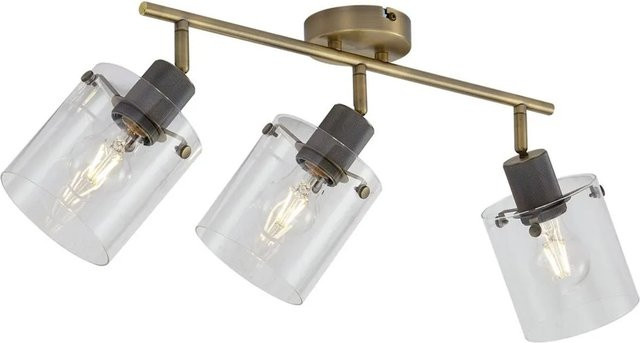 QAZQA Design Deckenstrahler Domo in Bronze mit transparentem Glas, dimmbar, 3-flammig - Bild 1
