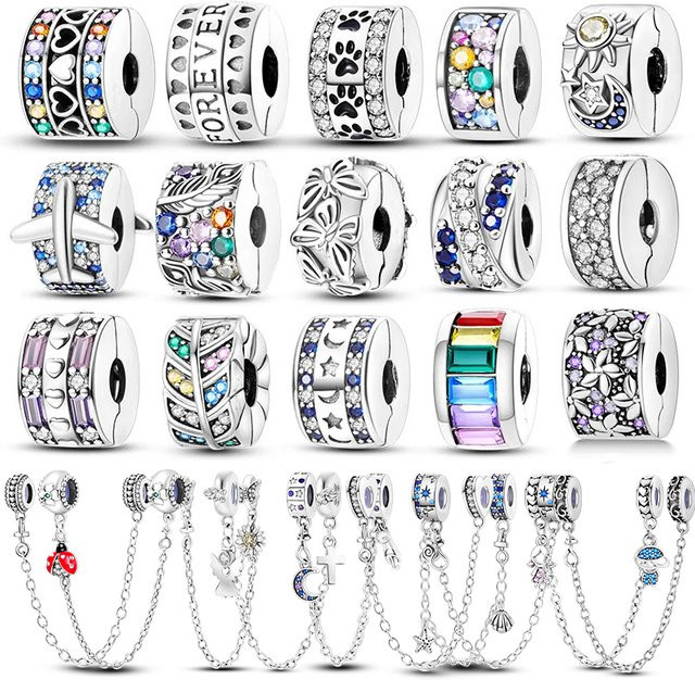 Clip-Charm Herz, Silber, Zirkonia, Perle - Bild 1