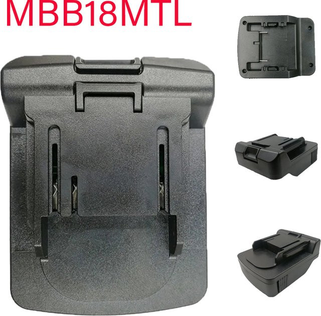 MBB18MTL Akku-Adapter für Metabo 18V Li-Ion Akkus zur Verwendung mit Makita LXT Maschinen, Farbe: Schwarz - Bild 1