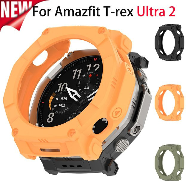 CAOWTAN Uhrenzubehör Armor Hollow Case für Huami Amazfit T-rex Ultra 2, TPU, Schwarz - Bild 1