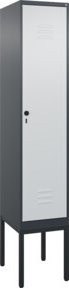C+P Spind Classic PLUS Garderobenschrank mit 1 Abteil und Trennwand, Farbe: Anthrazitgrau/Lichtgrau/Schwarzgrau, H x B x T: 212 x 40 x 50 cm - Bild 1