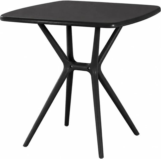 DELUKE Gartentisch SVEN Eckig aus Kunststoff in Schwarz, B/T/H: 72 x 72 x 76 cm - Bild 1