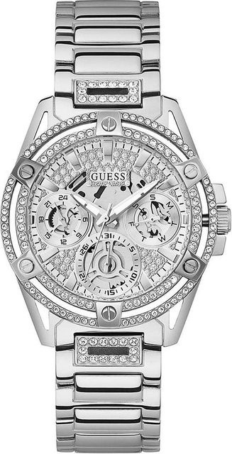 Guess Damenuhr, Analoguhr, Quarz, Edelstahl, Silber, 40 mm, Diamantbesetzt - Bild 1