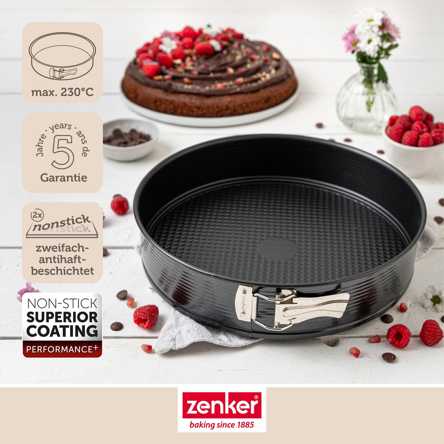 Zenker Springform Perfect Black+ mit Flachboden, Durchmesser: 28 cm, Schwarz, Antihaftbeschichtung - Bild 3