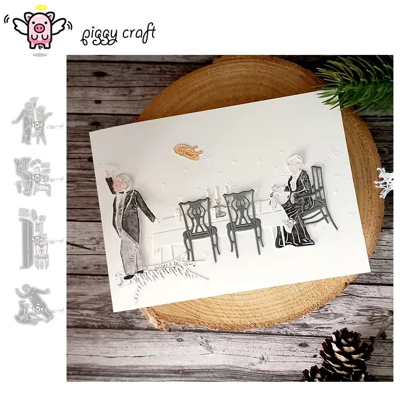 Piggy Craft Metall-Stanzform Miss Butler Holiday Cheerios für Scrapbooking und Bastelarbeiten - Bild 1
