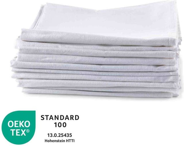 Bertsch Hotelwäsche Geschirrtücher aus Halbleinen in Weiss, 10er Pack, Breite: 50 cm, Länge: 70 cm - Bild 1