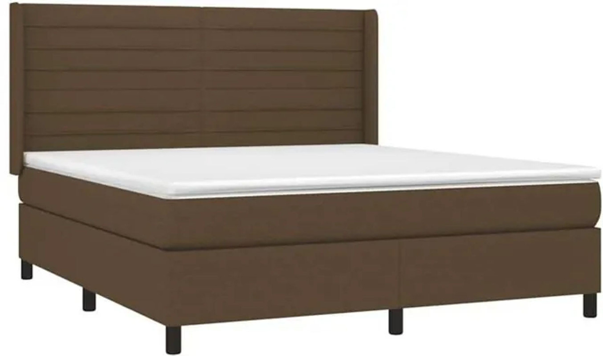vidaxl Boxspringbett mit Matratze in Braun aus Stoff und Holzwerkstoff, B/T/H: 180 x 200 cm - Bild 1