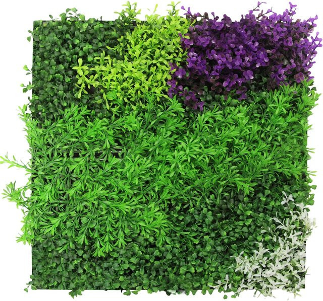 Jangal Wandpaneel Modular Wall Violet Mixed Flora in Violet und Grün, B/H: 52 x 52 cm - Bild 1