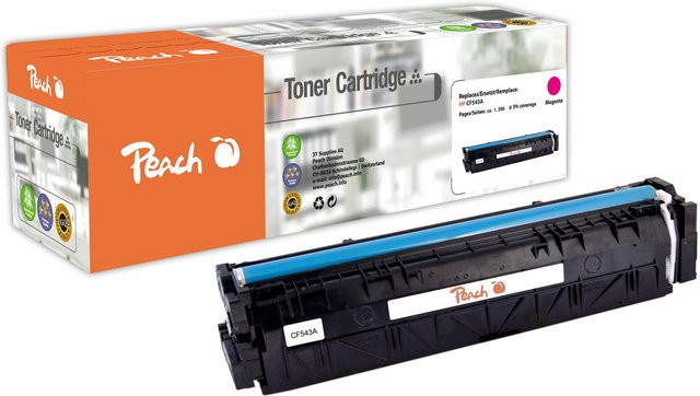 Peach Tonerpatrone CF543A für HP Color LaserJet Pro MFP M 281fdw und HP Color LaserJet Pro M 254dnw, Magenta, wiederaufbereitet - Bild 1