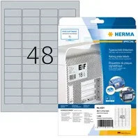 Herma SuperPrint LaserCopy Selbstklebende matte Polyesterfolienetiketten Silber B/H: 45,7 x 21,2 mm 1200 Stück - Bild 1