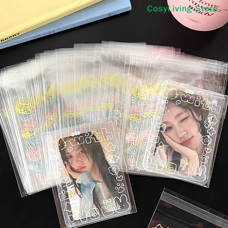 50 Stück transparente selbstklebende OPP-Beutel zum Schutz deiner Kpop Idol Fotokarten - Bild 2