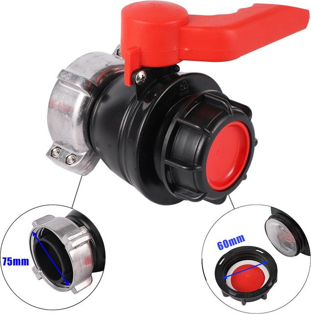 ADHERETOFIY Stützadapter für IBC Tank mit Grobgewinde zum Auslass 60 mm und 75 mm, Rot - Bild 1